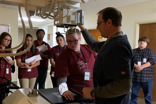 students getting hands-on experience at ronan hospital